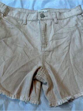 Imperial Star Beige Frayed Hem Girls' Shorts